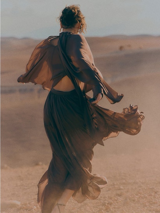 Brown Tiered Maxi Skirt - Women